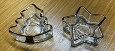 Vintage Crystal Christmas Star Tree Gold Trim VOTIVE/CANDLE HOLDER MADE IN USA