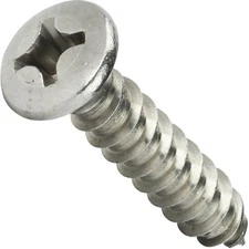 #8 x 1" Self Tapping Sheet Metal Screws Oval Head Stainless Steel Qty 100
