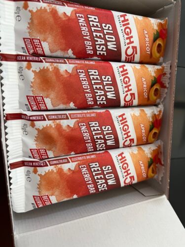 High5 SLOW RELEASE Energy Bar APRICOT  Flavour 24x50g (see description) - Picture 1 of 1