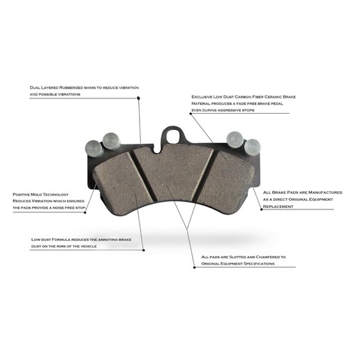 Rear Kit Premium Drilled and Slotted Disc Brake Rotors With Ceramic Brake Pads - Picture 6 of 10