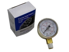 6000 PSI High Pressure Gas & Air Gauge 2" Dial 1/4" Bottom Mount USE NO OIL