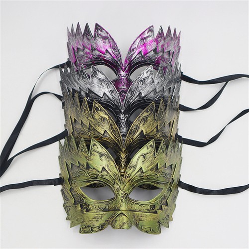 Masquerade Vintage Mask Men Performance Horror Funny Party Half Face Mask - Picture 3 of 16
