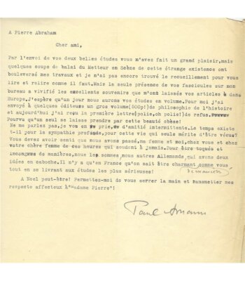 AMANN Paul, Austrian writer, translator by Romain Rolland. Signed Letter (G 