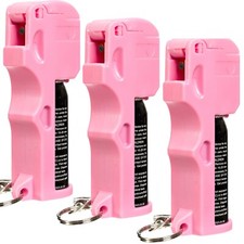 Burn 3 Pack Pepper Spray 1/2oz Police Strength Self Defense Keychain OC Pink