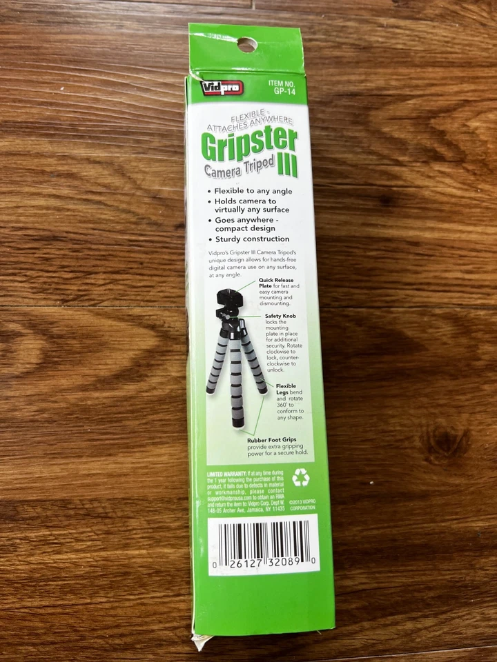 Gripster Camera Tripod III VidPro Flexible Attaches Anywhere Brand New GP-14 - Image 3 of 3