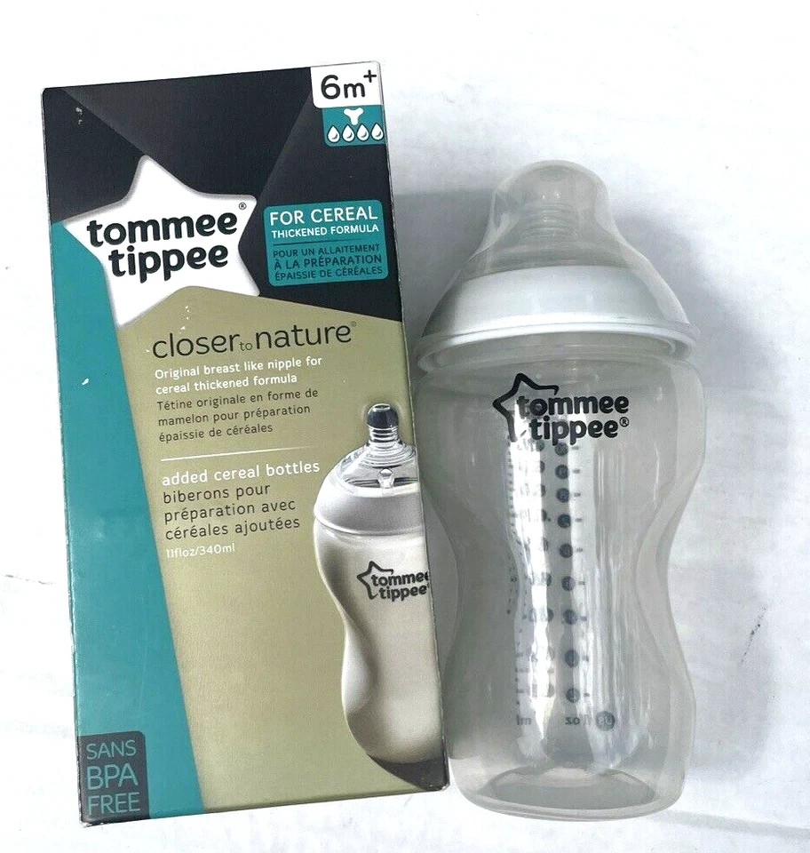 Tommee Tippee Closer to Nature Botella de Cereal Añadida 11 Onzas Agujero Y 6m+ NUEVO Foto 2 de 4