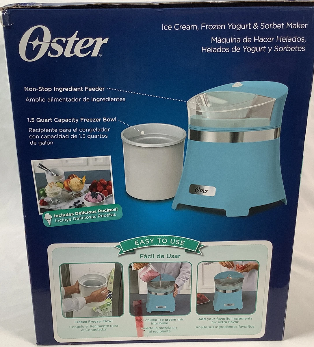 NEW Oster Ice Cream Shop™ Ice Cream Frozen Yogurt Sorbet Maker 1.5