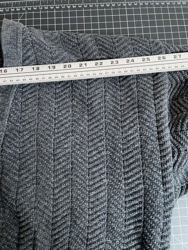 VTG 90s Textured Cotton Cardigan Adult XL Tall Gray Heavyweight Knit USA Made - Picture 7 of 11