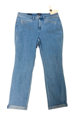 NYDJ NEW 14 Alina Legging Ankle Cuff Jeans Lift Tuck Belle Isle Wash Jeans 