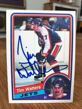 1984-85 O-PEE-CHEE OPC #350 TIM WATTERS SIGNED AUTOGRAPHED CARD A