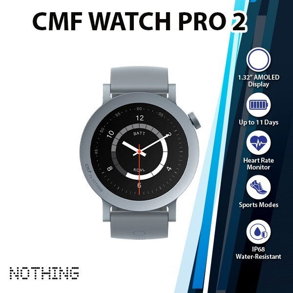 NOTHING CMF Watch Pro 2 iOS Android Smartwatch(Ash Grey/1.32