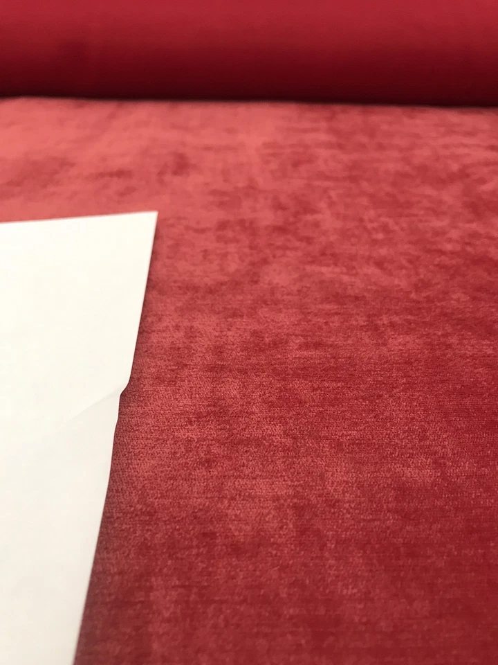 Red Textured Shiny Velvet Fabric BY THE YARD - Image 4 of 4
