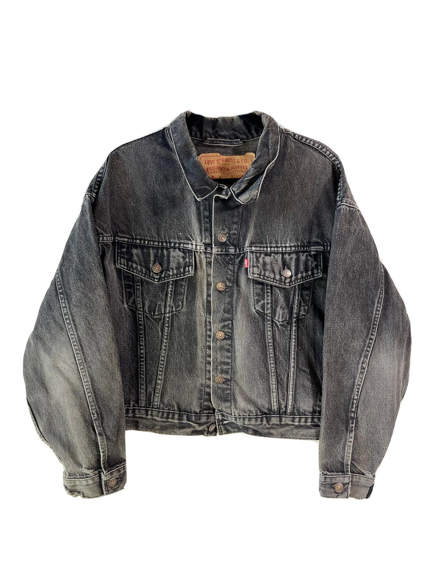 Vintage Levis Faded Black Denim Trucker Jacket Size Medium 70598-4159 USA Made
