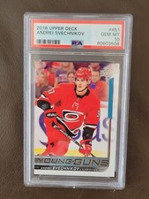 2018-19 Upper Deck Andrei Svechnikov Young Guns PSA 10 Gem Mint Rookie RC #451
