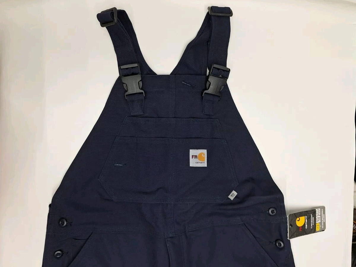 Carhartt Men's Flame Resistant Duck Bib Lined Overall, Dark Navy