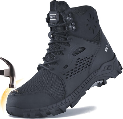 Mens Sneakers Work Safety Shoes Mesh Steel Toe Cap Waterproof Boots Size US