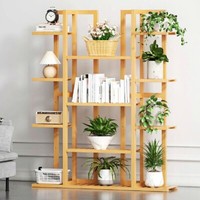 Xxl Blumentreppe BlumenstäNder Blumenregal Bambus Balkon Pflanzregal 9 Stufen