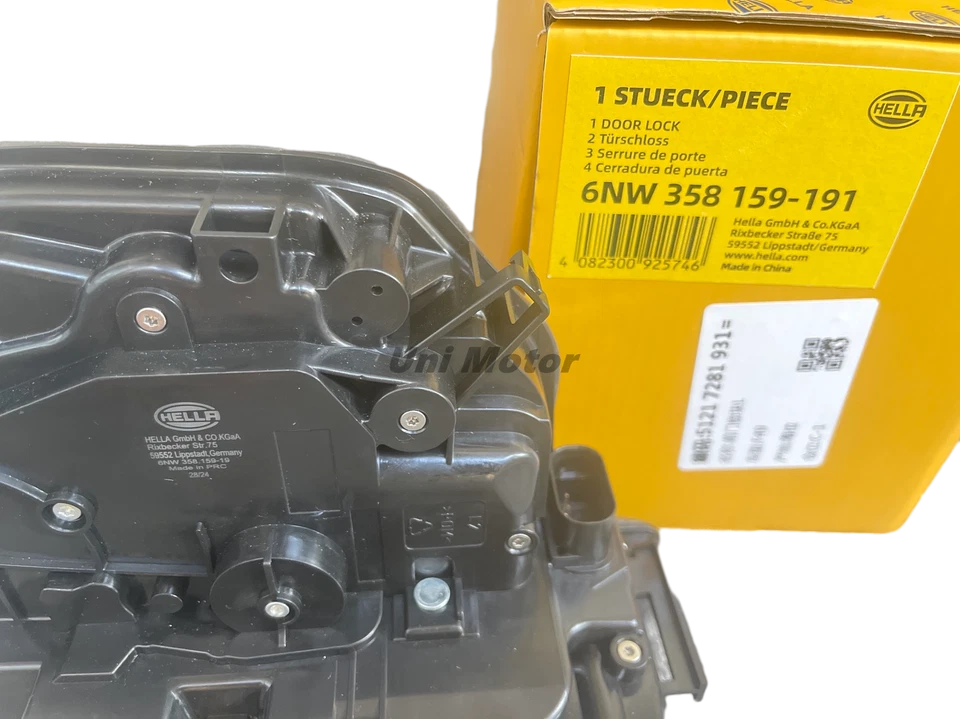 Actuador de cerradura de puerta delantera izquierda OEM Hella 51217477685 para BMW 530E 530i 540i 750i Foto 3 de 3