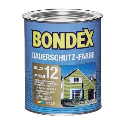 BONDEX Dauerschutz-Farbe 0.75 LTR Holzfarbe Deckfarbe Wetterschutzfarbe
