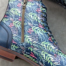 Thatcher Finch Men\'s Blue Floral Patterned‎ Luxury Derby Dress Boots Size 10 Thatcher Finch Men main image 3
