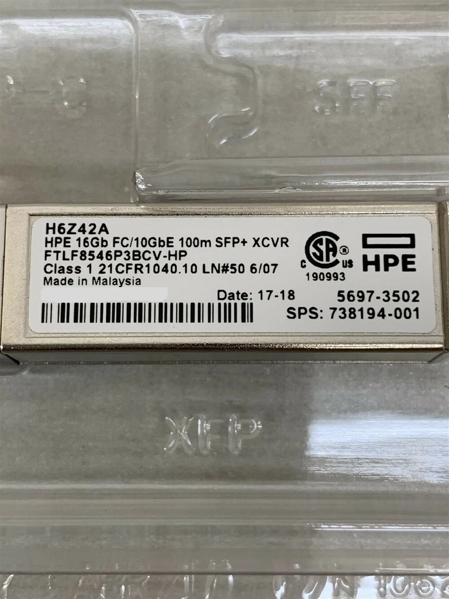 HP H6Z42A 16Gb FC/10GbE 100m Converged SFP+ XCVR 新品-