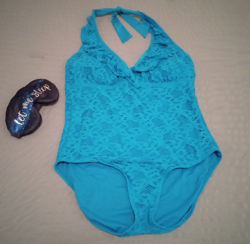 Kenneth Cole Reaction Badeanzug blau Einteiler Größe XL