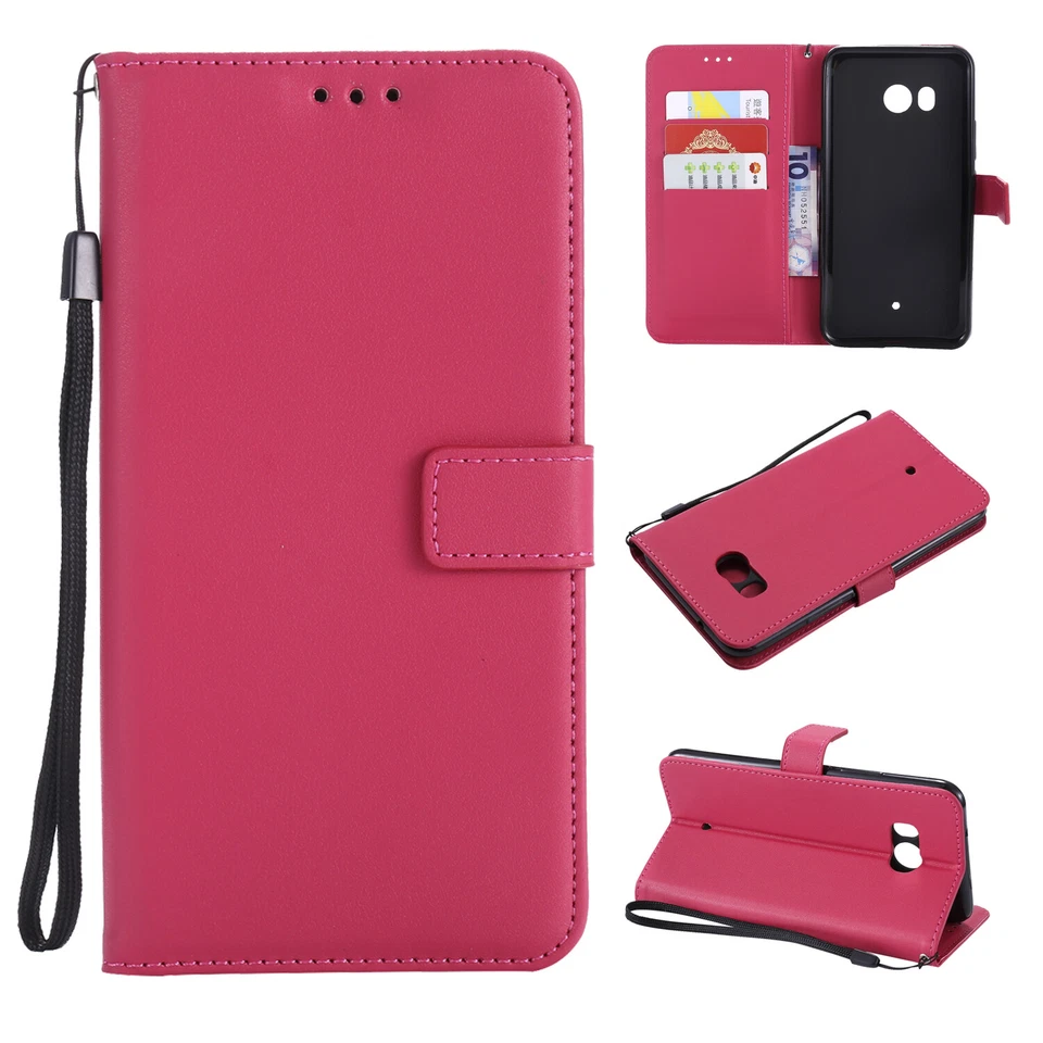 Shockproof Wallet Case Anti Scratch Leather Flip Phone Cover For HTC U11 - Image 4 of 4