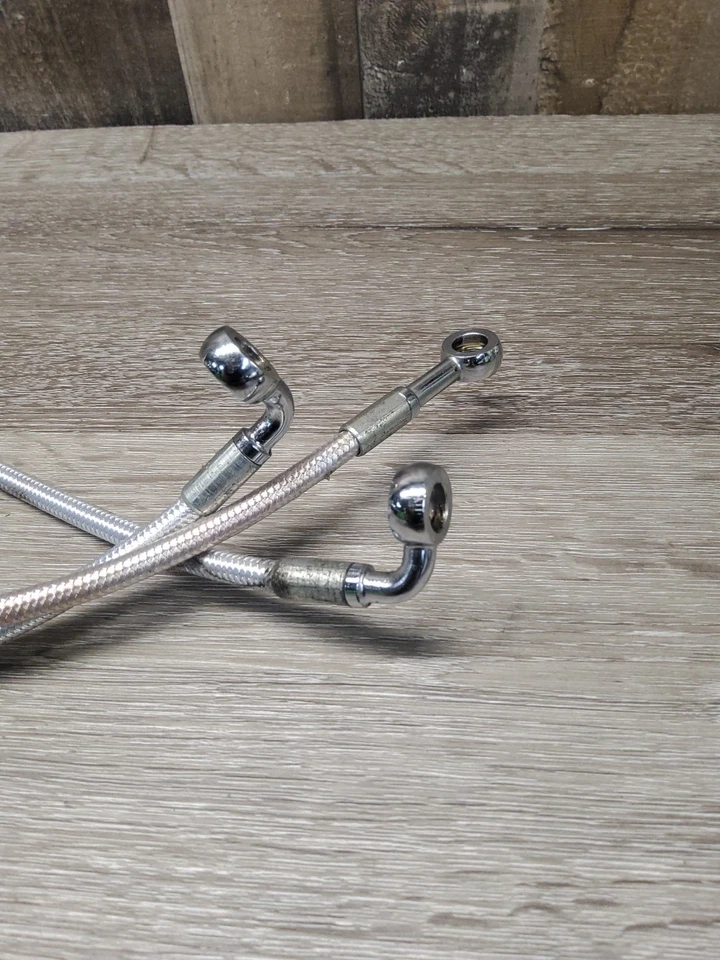 1987 87 Harley Davidson Tour Glide FLTC Front Braided Brake Lines Hoses DL-687 - Image 2 of 4
