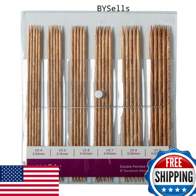 Knit Picks Sunstruck 8'' Double Pointed Wood Knitting Needle Set