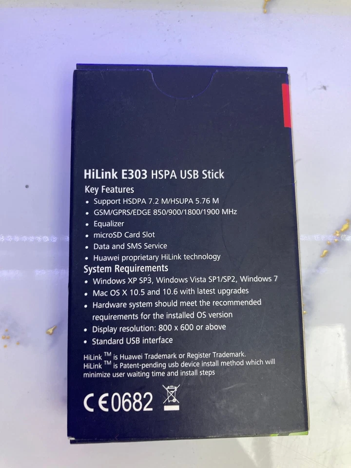 UK SELLER - UNLOCKED HUAWEI E303 USB MOBILE 3/4G BROADBAND MODEM DONGLE WHITE - Image 2 of 2