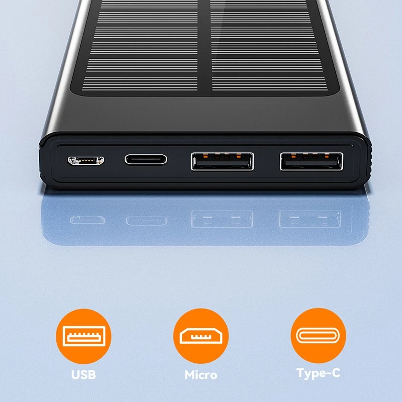 Banco de energía solar 9000000 mAh cargador portátil paquete de baterías para camping al aire libre EE. UU. Foto 3 de 4