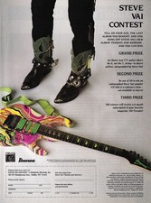 STEVE VAI IBANEZ JEM 777 GUITAR CONTEST-1990 PRINT MAGAZINE AD 8X11 MINI-POSTER