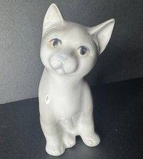 Vintage Otagiri Gray Kitty Cat Figurine Japan Figurine Trinket