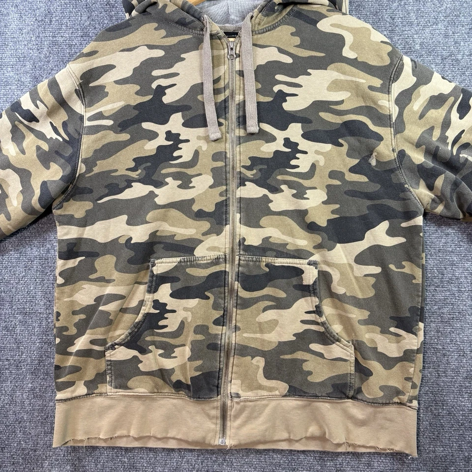 Y2K JOE BOXER Sudadera con Capucha Camuflaje Forrada Térmica Para Hombres L Golpeada Envejecida Grunge Foto 4 de 4