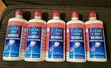 (5) Clear Care Triple Action Cleaning Solution 12oz ~EXP: 4/26+