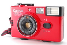 MINT Konica EFJ Auto Date Red 35mm Point Shoot Film Camera From JAPAN