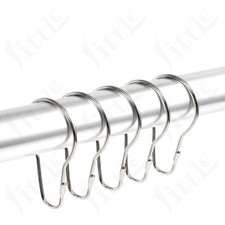 Multi-Purpose Shower Curtain Metal Silver Stainless steel Rings/Hooks/Clips