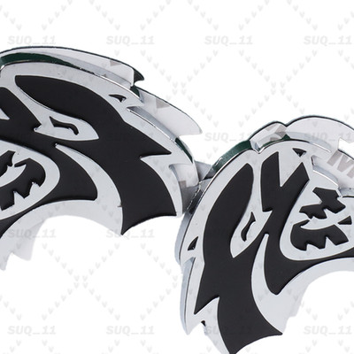 2Pcs Chrome Black Right Left Fender Emblem For Charger Decilcat Hellcat Badge