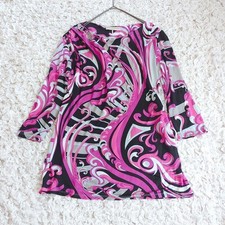 Emilio Pucci tunic blouse all-over print rayon Pucci pattern 38 Used item