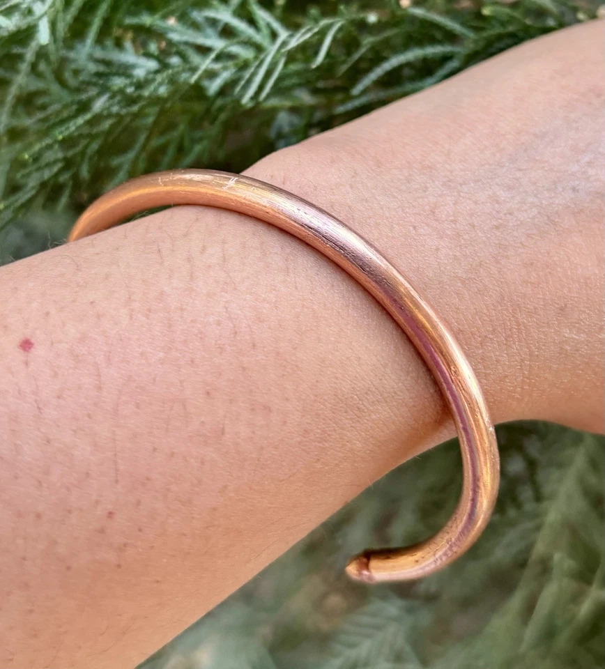1Pc Pure Copper Mens Healing Bangle, Cuff, Bracelet, Jewelry, Spiritual, 42 gram - Image 4 of 4