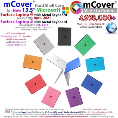 NEW mCover Hard Case for 13.5'' Microsoft Surface Laptop 5 4 3 w/ Metal Keyboard