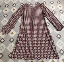 Ladies jersey midi retro print  dress, 12 uk, superb condition 