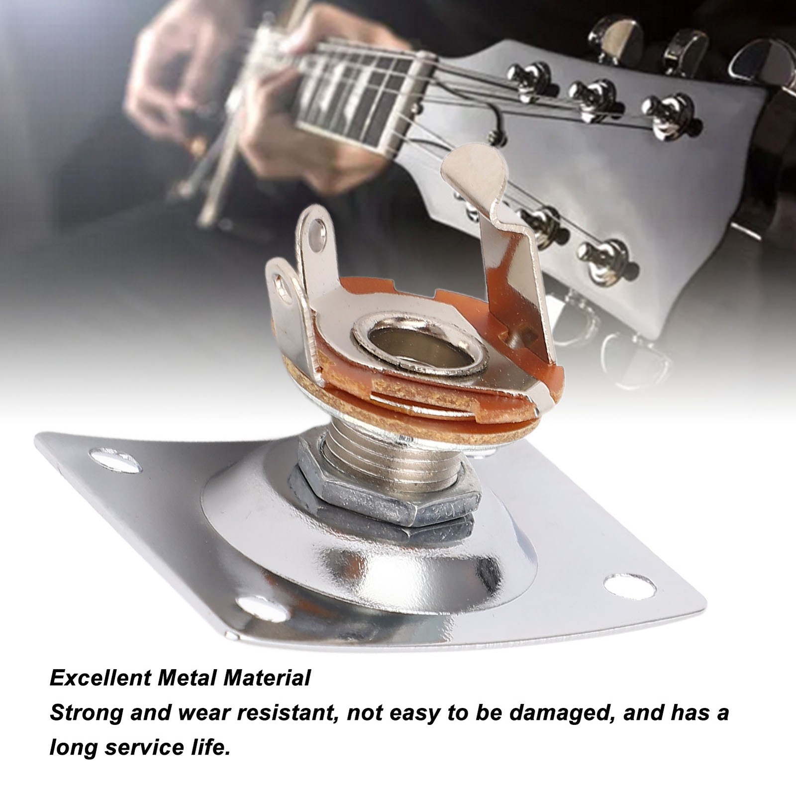 Guitar Output Jack Plate Square Shape Metal Compact Guitar Jack Socket Plat