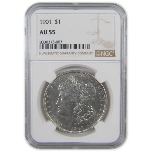 1901 Morgan Dollar AU 55 NGC Silver $1 Coin SKU:I18242
