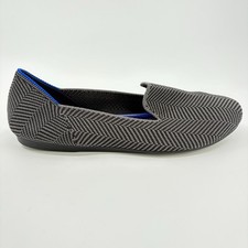 Rothy's The Loafer Womens Size 7 Gray Black Casual Classic Knit Slip On Flats