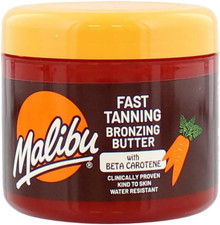 Malibu Sun Fast Tanning Bronzing Body Butter, Tan Accelerator with Beta Carotene