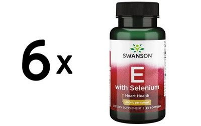 6 x Swanson Vitamin E & Selenium - 90 softgels (120,28 EUR/kg)