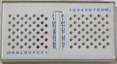 Lot of 15 Electron Microscope 3mm Diameter Samples in a 100-Slot Holder