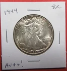1944 50c U.S. Walking Liberty half dollar. Circ. AU++! Nice luster. (126071)