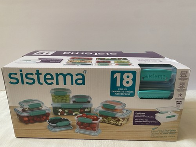 #ad Sistema 18 Piece Set Food Storage Containers BPA amp; Phthalate Free New NIB $27.00